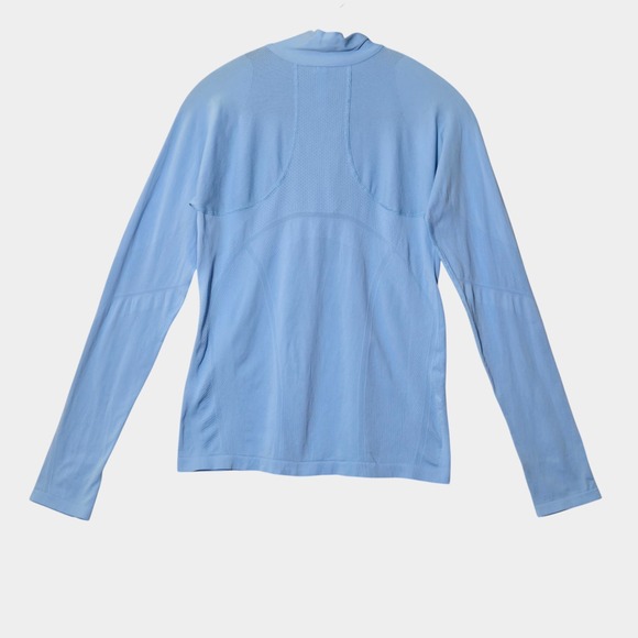 Athleta Momentum 1/2 Zip Solid Pullover Light Blue M Activewear Performance NWOT - Picture 3 of 9